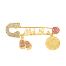 Fashion Cartoon Gold Plated Geometric Small Foot Colored Crystal Matching Brooch Pins Jewelry